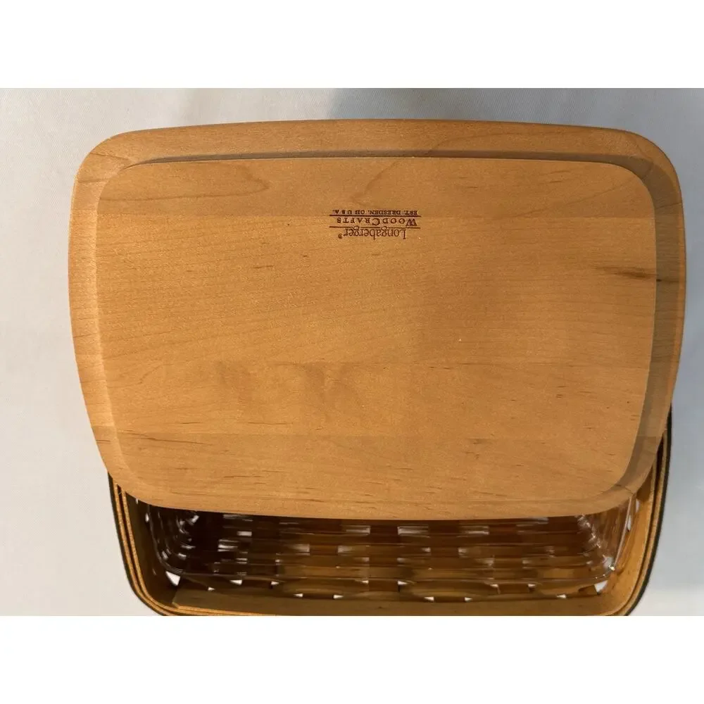 Longaberger 2004 Father’s Day, Dad’s Valet Basket W/ WD Lid, Fabric Liner, Prot